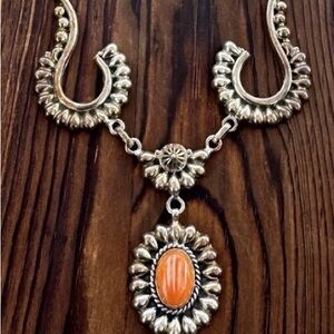 Sterling Silver Spiny Oyster Southwest 23 Inch Necklace 33g